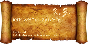 Kőrösi Zalán névjegykártya
